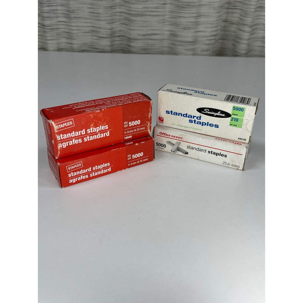 Lot of 4 Standard Staples 1/4 Inch 5000 Count Swingline‎ Staples Office Depot